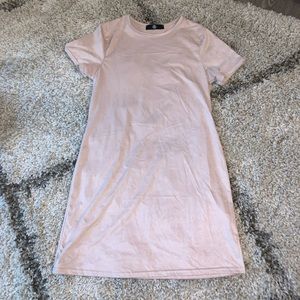 nude shift dress